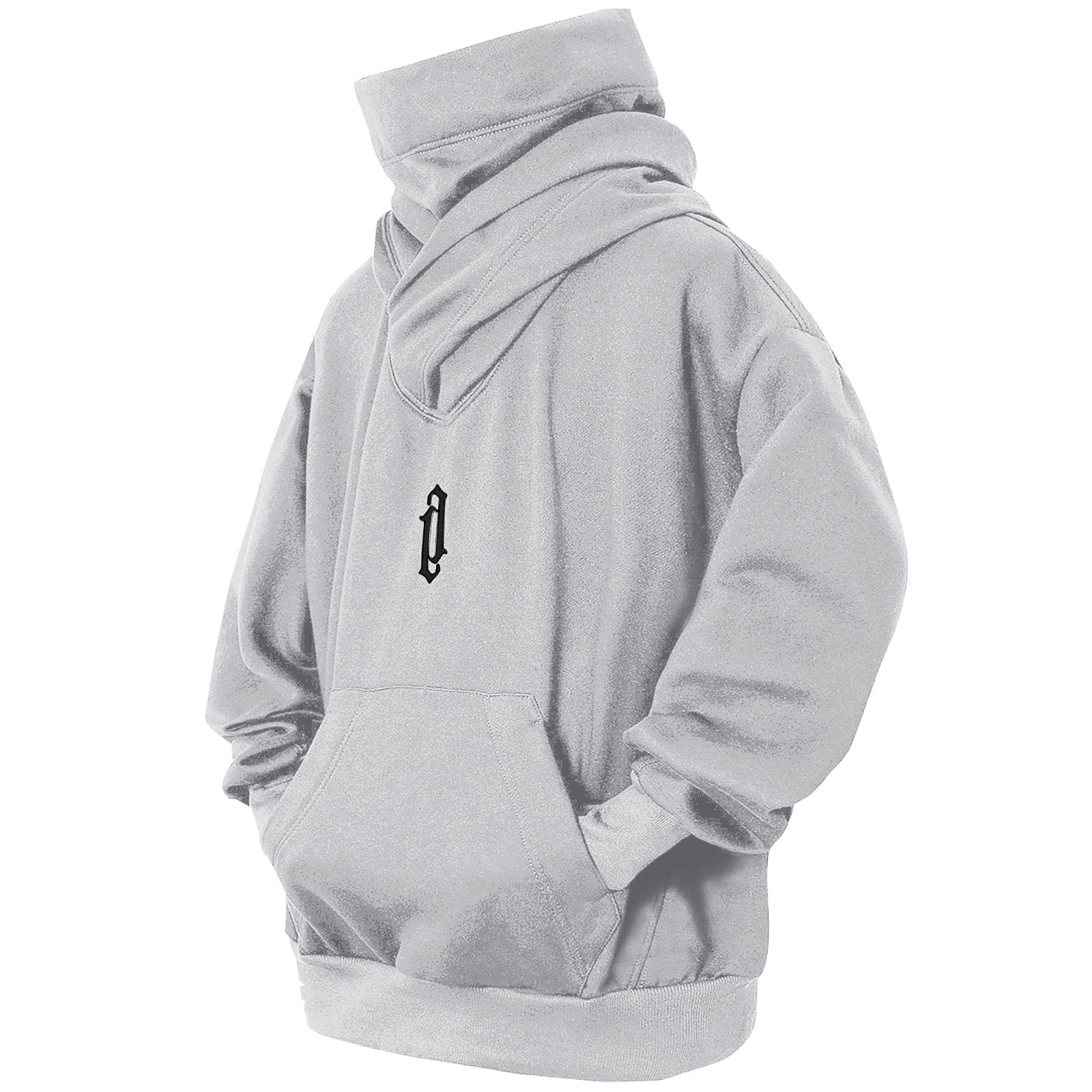 Eocicvvi Felpa Uomo con Cappuccio Collo Alto Pullover Hip Hop Stile Comoda Felpe Pile Hoodies Autunno Invernale Moda