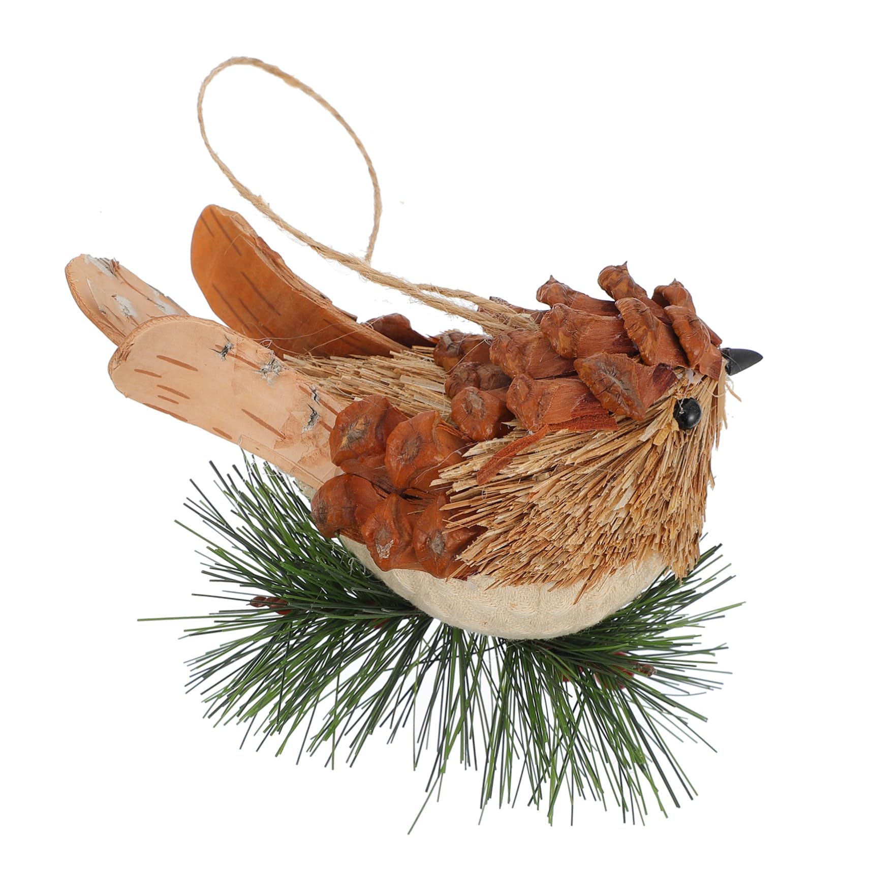 Ciieeo 4 Piezas De Pájaro Pájaro Decoración Navideña Escena Colgante Decoración Navidad Calcetín Decoración para El Hogar Árbol Colgante Pájaro Miniatura Adornos Madera
