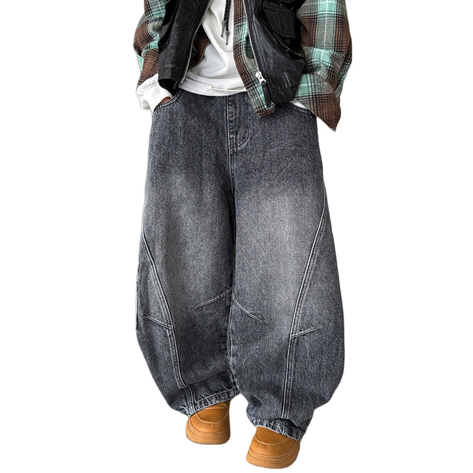 Pantalones Vaqueros Holgados para niños, clásicos, de Pierna Recta, Informales, con Tejido elástico cómodo para niños y
