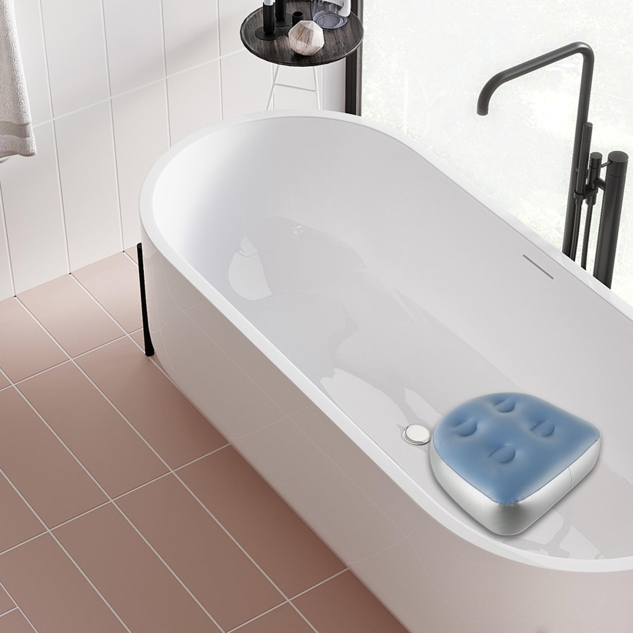Aufblasbarer Whirlpool-Sitz, 2 Stück aufblasbare Sitzerhöhung 18, 5 x 14, 6 x 5, 9 Zoll Spa & Rückenstütze mit Saugnapf PVC-Booster