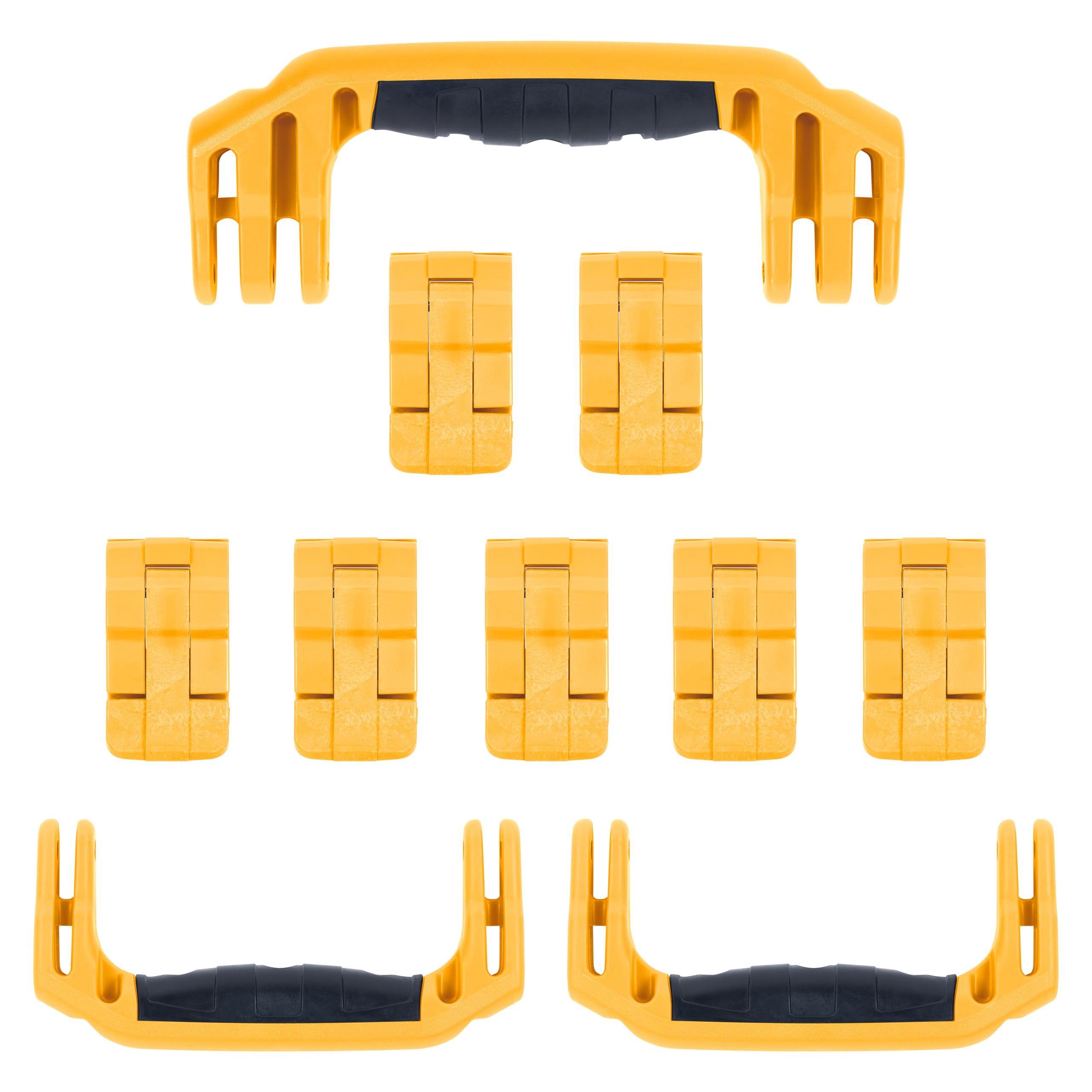 Pelican 1650 Replacement Handle & Latch Set by ColorCase - Yellow Handles & Double Throw Latches