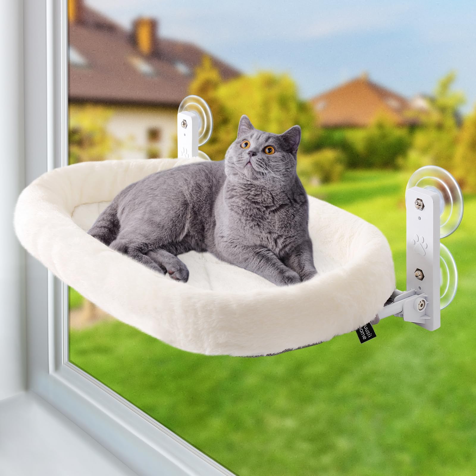 GUUSII HOME Fensterliege für Katzen Katzenbett Fenster Hängematte Katz