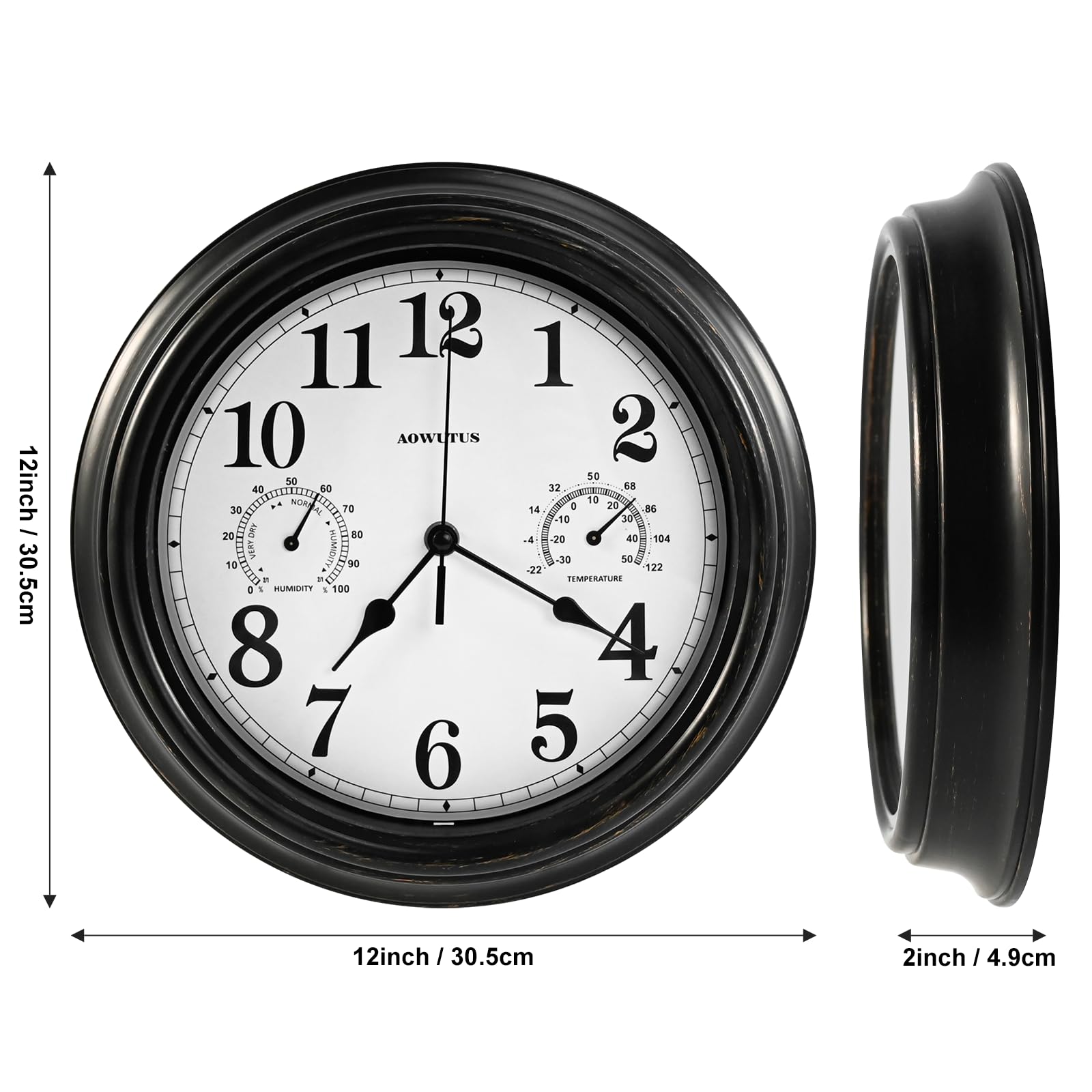 indoor outdoor clock thermometer combo