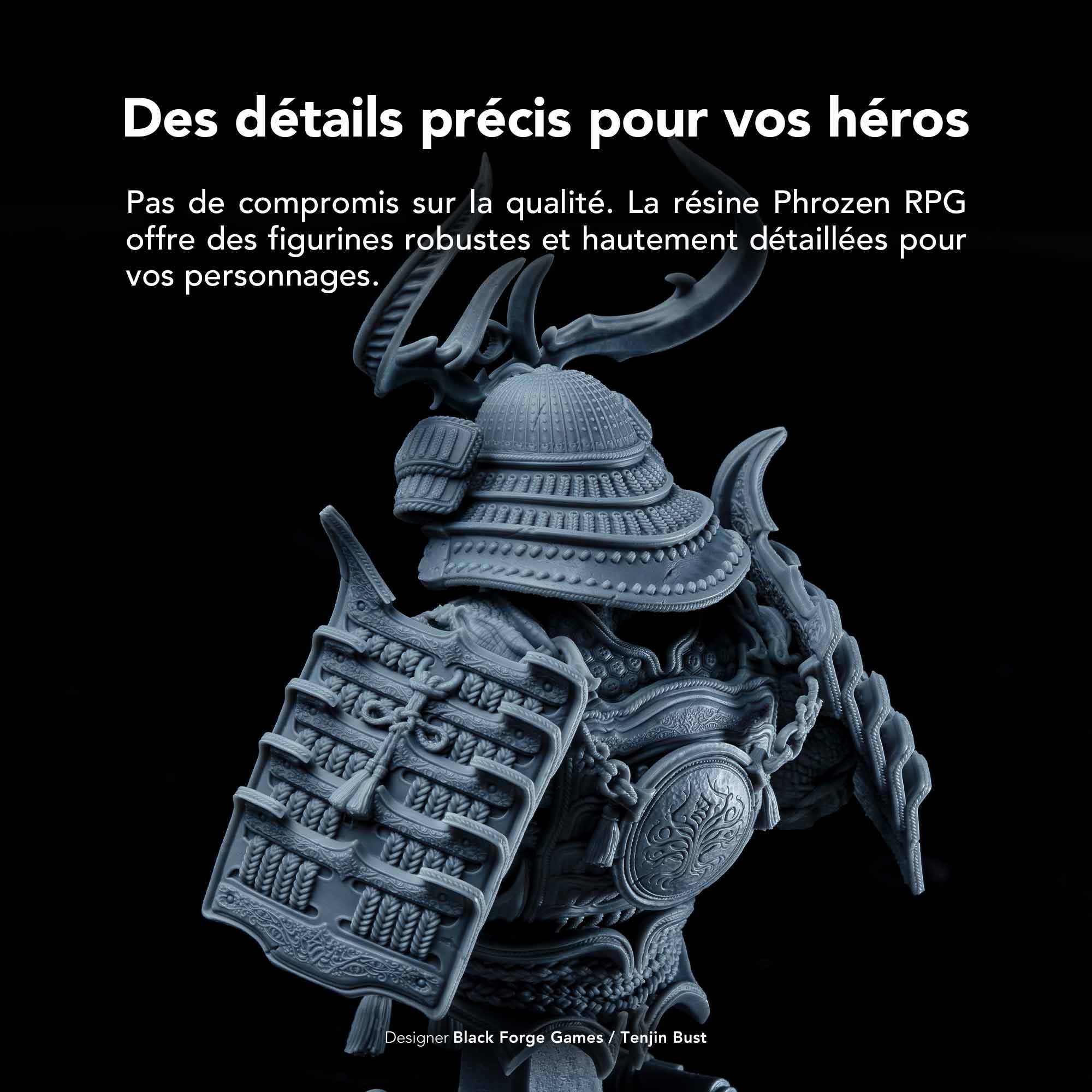 Phrozen RPG Resin | Résine pour Imprimantes 3D SLA/DLP/LCD | Photopolymère Standard 405nm Idéale | Grande Flexibilité et Précision des Détails | Idéale pour modèles RPG - Gris (1kg)