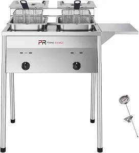 Dual-Tank Propane Deep Fryer with High-Output Burners and Temperature Control