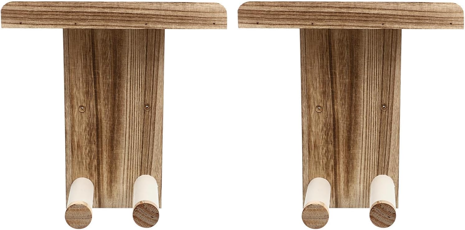 2pcs Wall-Mounted Wooden Guitar Hanger Rack for Guitar and Mandolin | Paulownia Wood Finish, Easy to Remove Design, Space-saving Wall Mount for Small Apartment or Guitar Shop