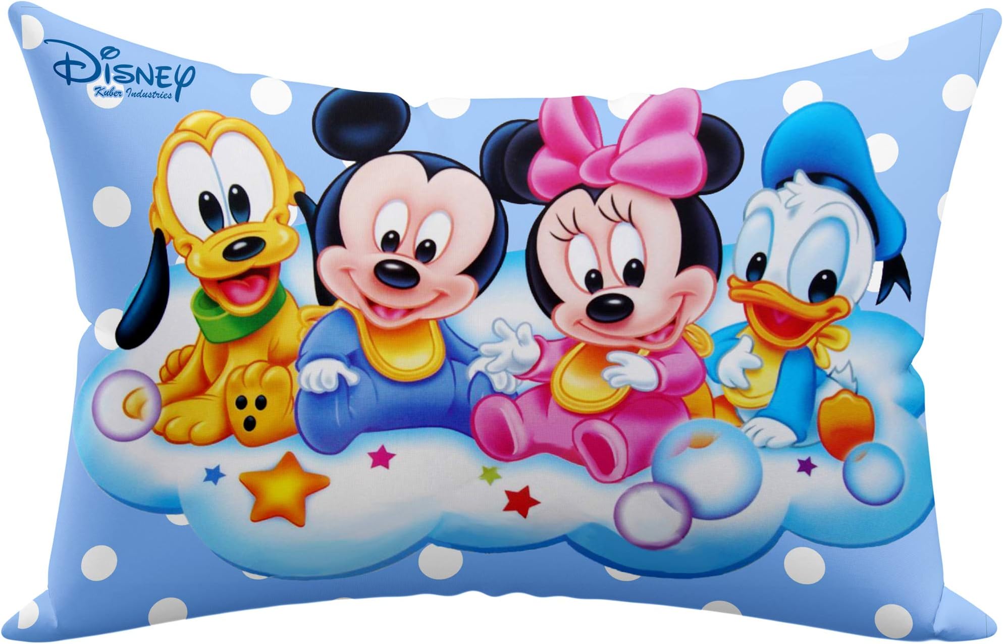 Kuber Industries Disney Print Sleeping Pillow for Kids|Small Pillow for Kids|Soft Microfiber Pillow|Size 12x18 (Sky Blue)