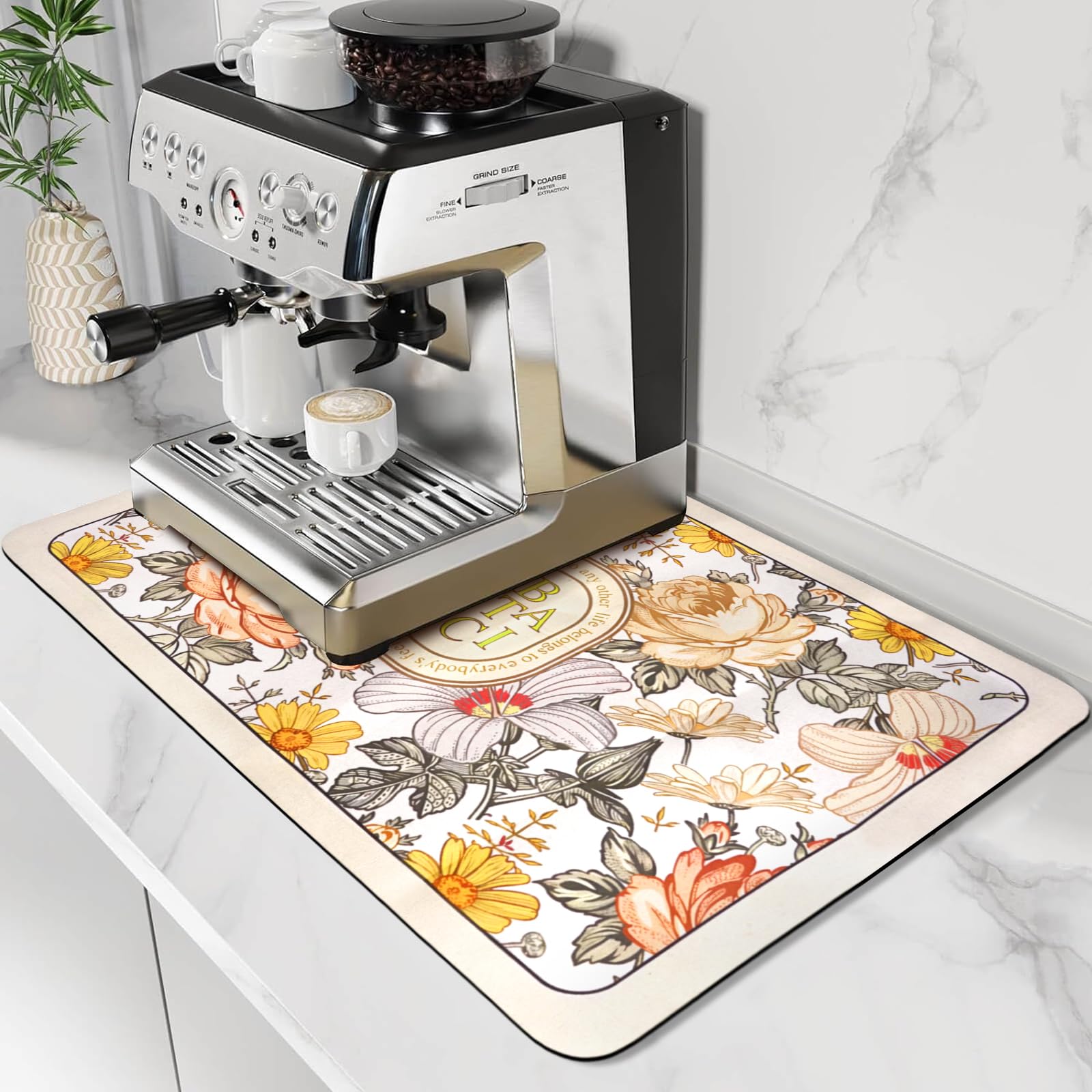 Tappetino Drenante Da Cucina Super Assorbente 40x60 Cm Grigio – Antiscivolo, Asciugatura Rapida, Per Scolapiatti E Macchina Caffè