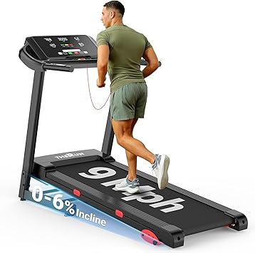 THERUN Incline Treadmill, 0-12% Auto Incline Treadmill for Running and Walking, 300 lbs Weight Capacity, Wide Belt,3.0HP,18" LED Screen, 2 Layers Shock-Absorbing