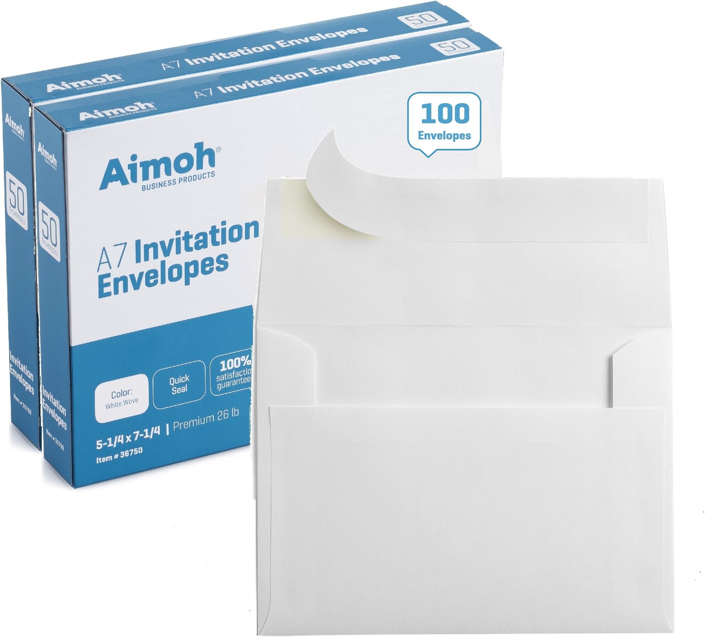 50 White A7 SELF Seal 5x7 Envelopes Fits 5 x 7