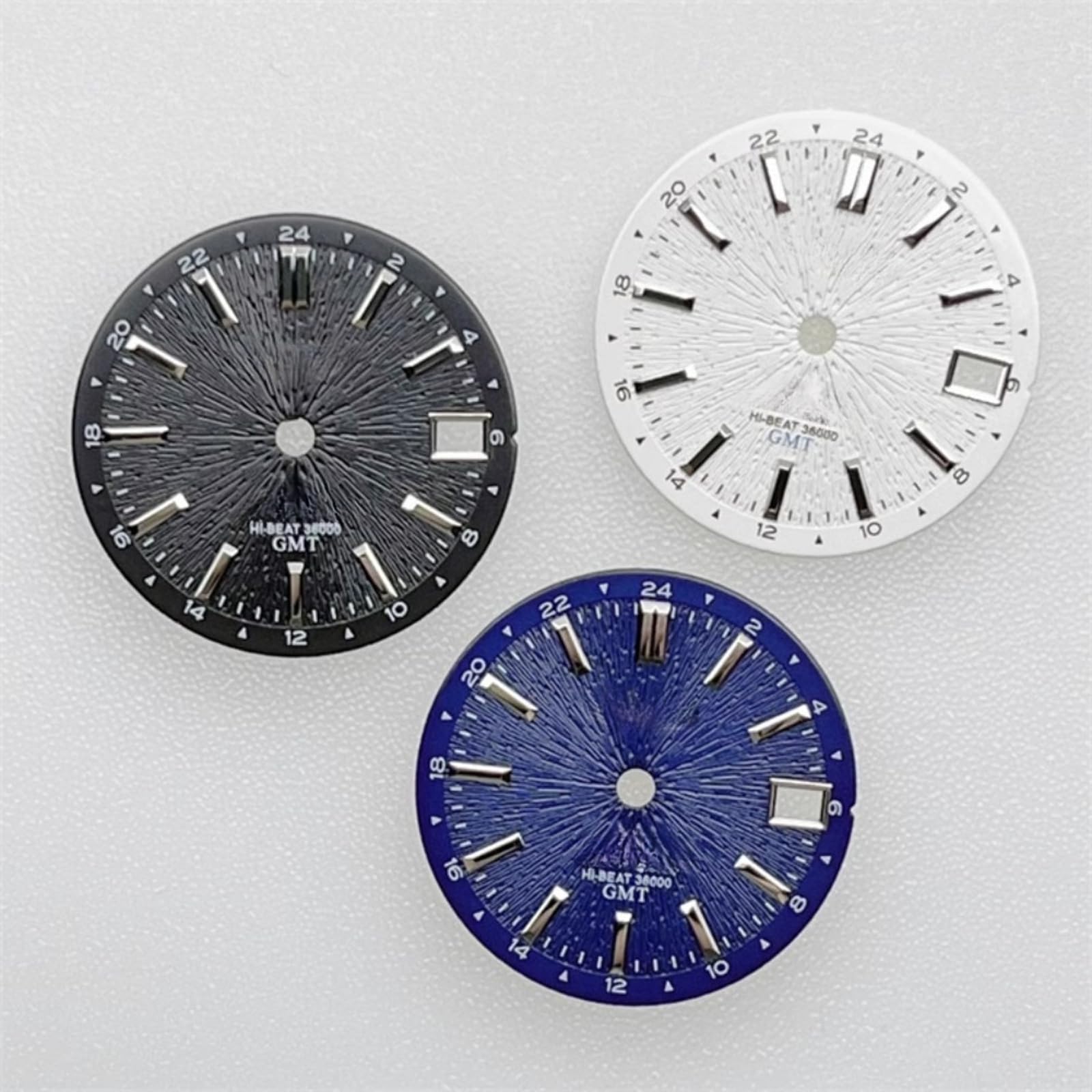 Quadrante Gmt Quadrante Orologio NH34 Diametro 28.5mm - Lunetta Blu Ghiaccio Per Movimento GMT Quadrante Movimento Seiko Nh34 - Foto 8