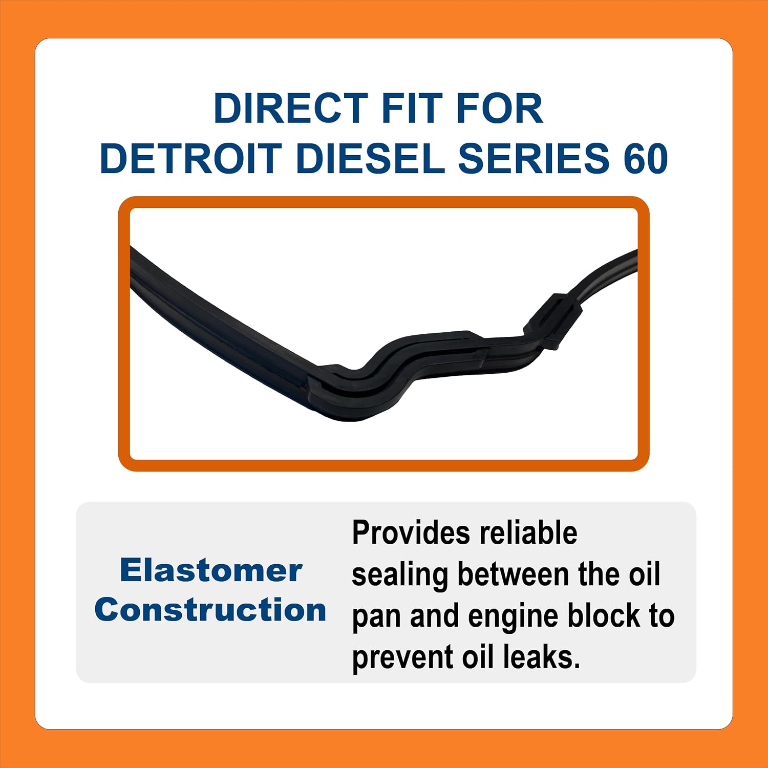 BTS-23539104 Oil Pan Gasket, Compatible with Detroit Diesel Series 60 Engine, Aftermarket Replacement for OEM 23539104 23522279, Junta de Cárter de Aceite