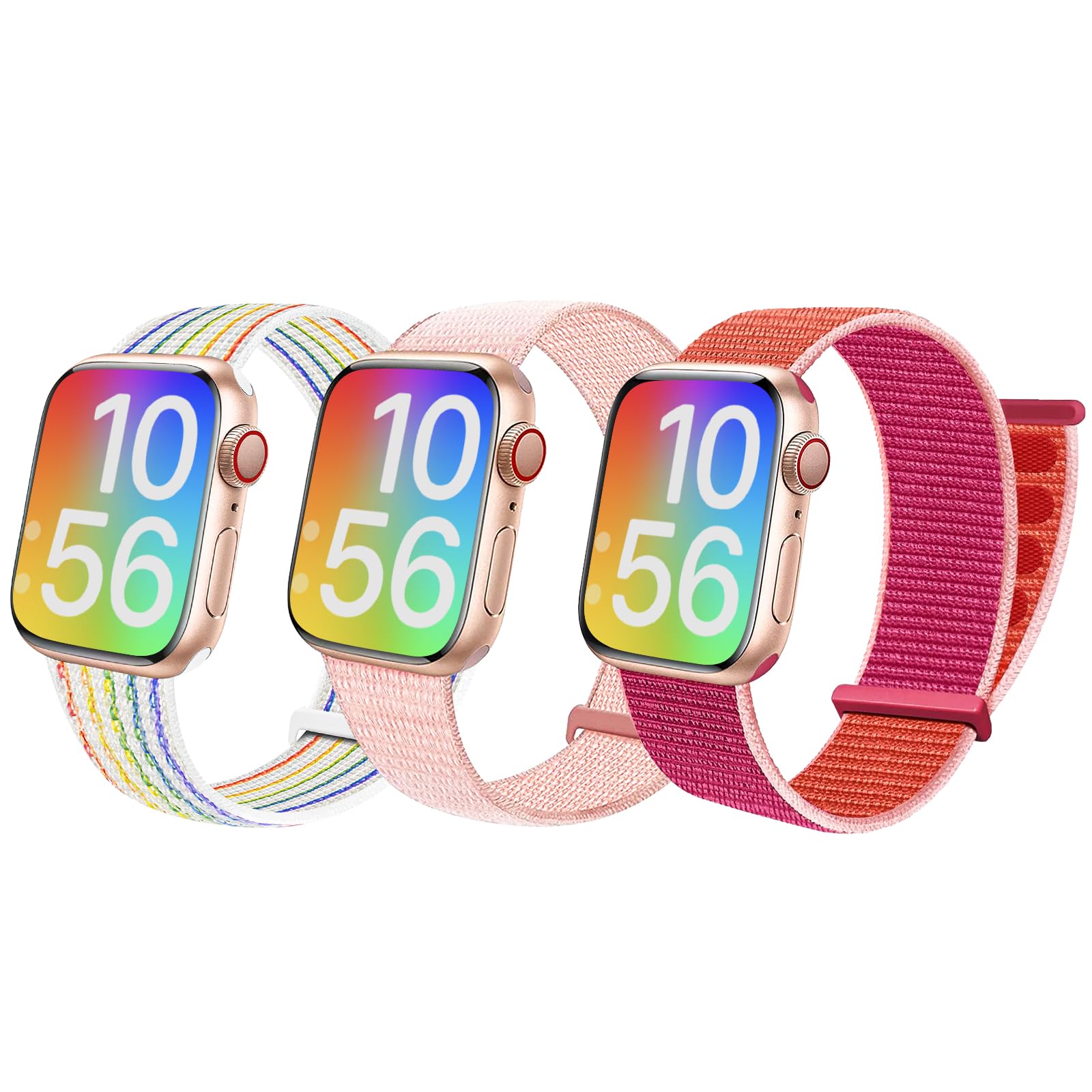 BlackPro Compatible with Kids Apple Watch Band, Breathable Soft Nylon Loop Strap, Compatible with Apple Watch Series 9/8/7/6/5/4/3/2/1/SE/SE2 38mm 40mm 41mm & 42mm 44mm 45mm