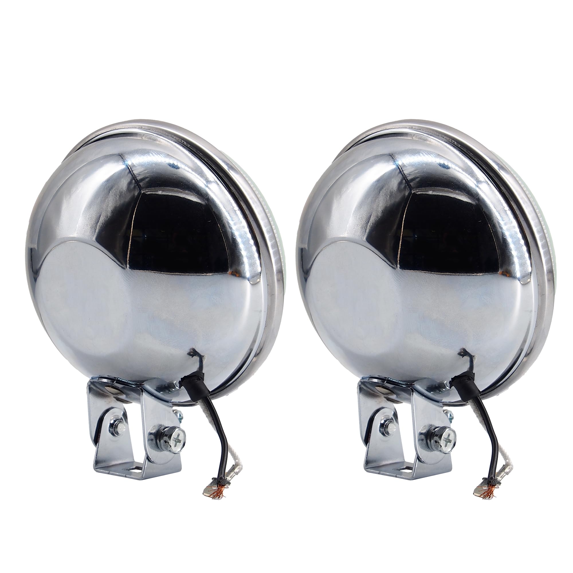 Simoni Racing SR/DL6 Depth Light, 2 Phares additionnels universels, Phares LED de Profondeur, 12V, Ronds, Universels, Lumière Super Blanche, Ampoule H3, alluminio