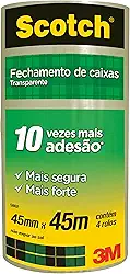 Scotch, 3M, Fita Empacotamento Transparente 45Mm X 45M 4 Unidades