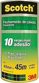 Scotch, 3M, Fita Empacotamento Transparente 45Mm X 45M 4 Unidades