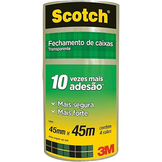 Scotch, 3M, Fita Empacotamento Transparente 45Mm X 45M 4 Unidades