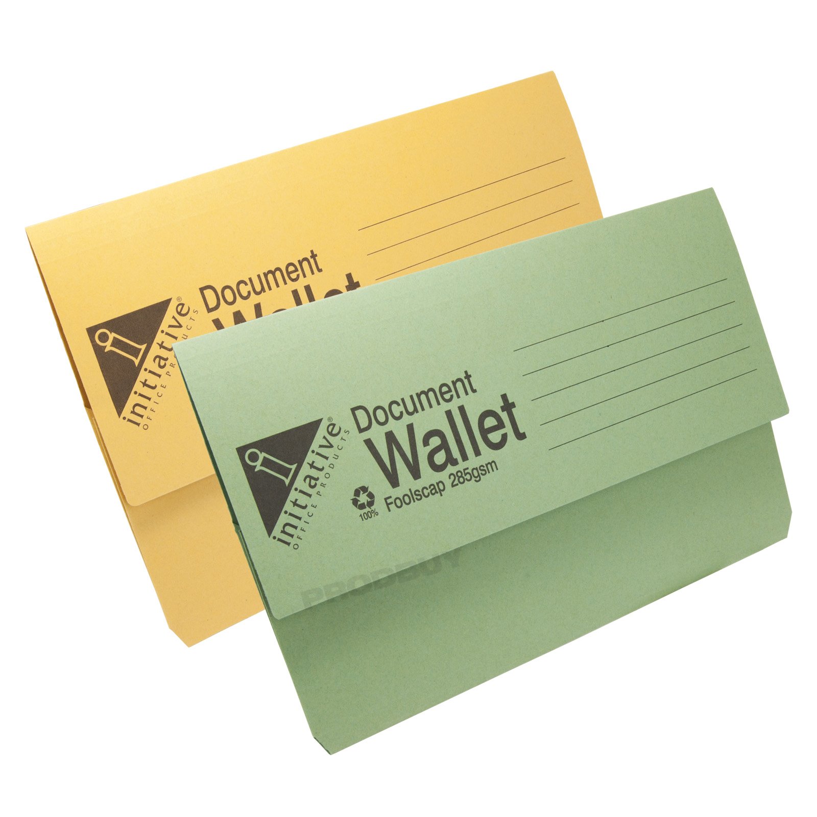 [Pack of 30] 285gsm Foolscap Premium Document Wallets A4 Paper Storage Files Folders (Green Yellow Mix)