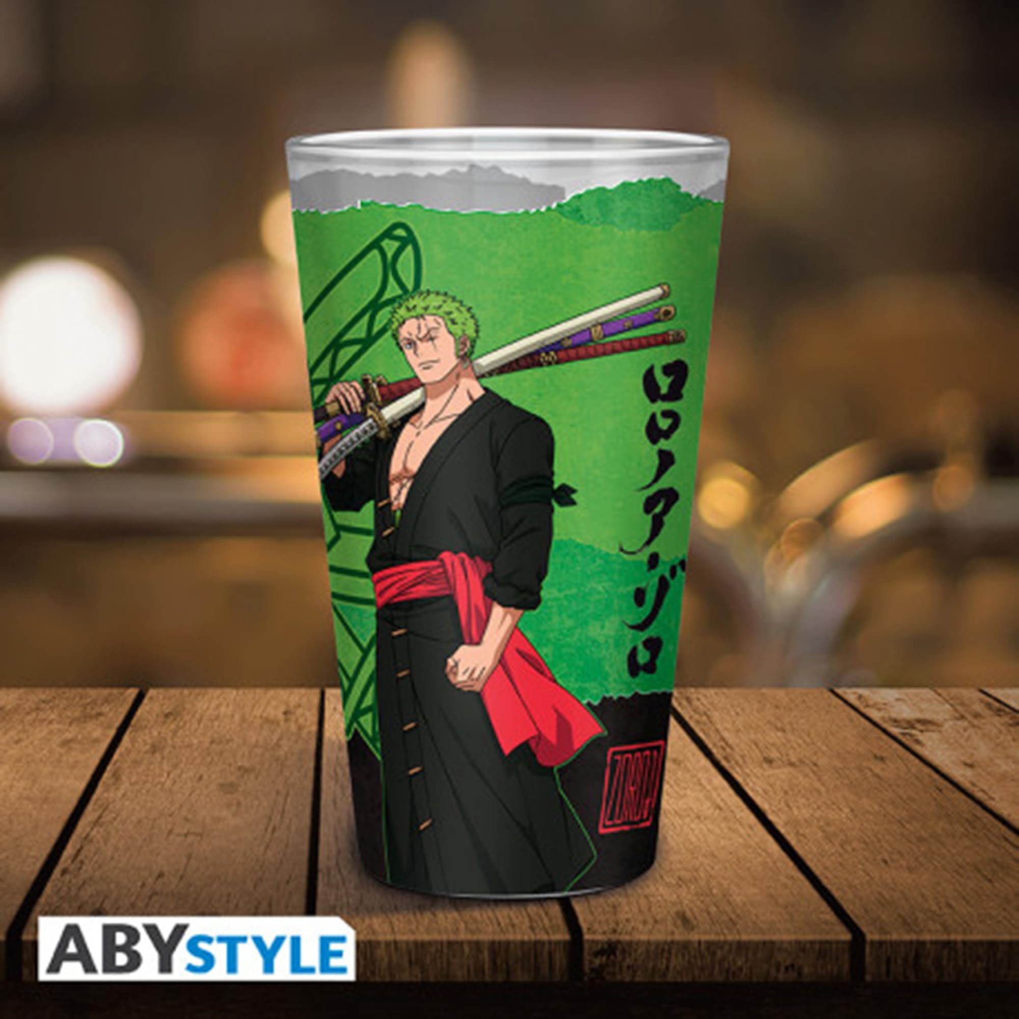 ONE PIECE - Large Glass - 400ml - Zoro - box