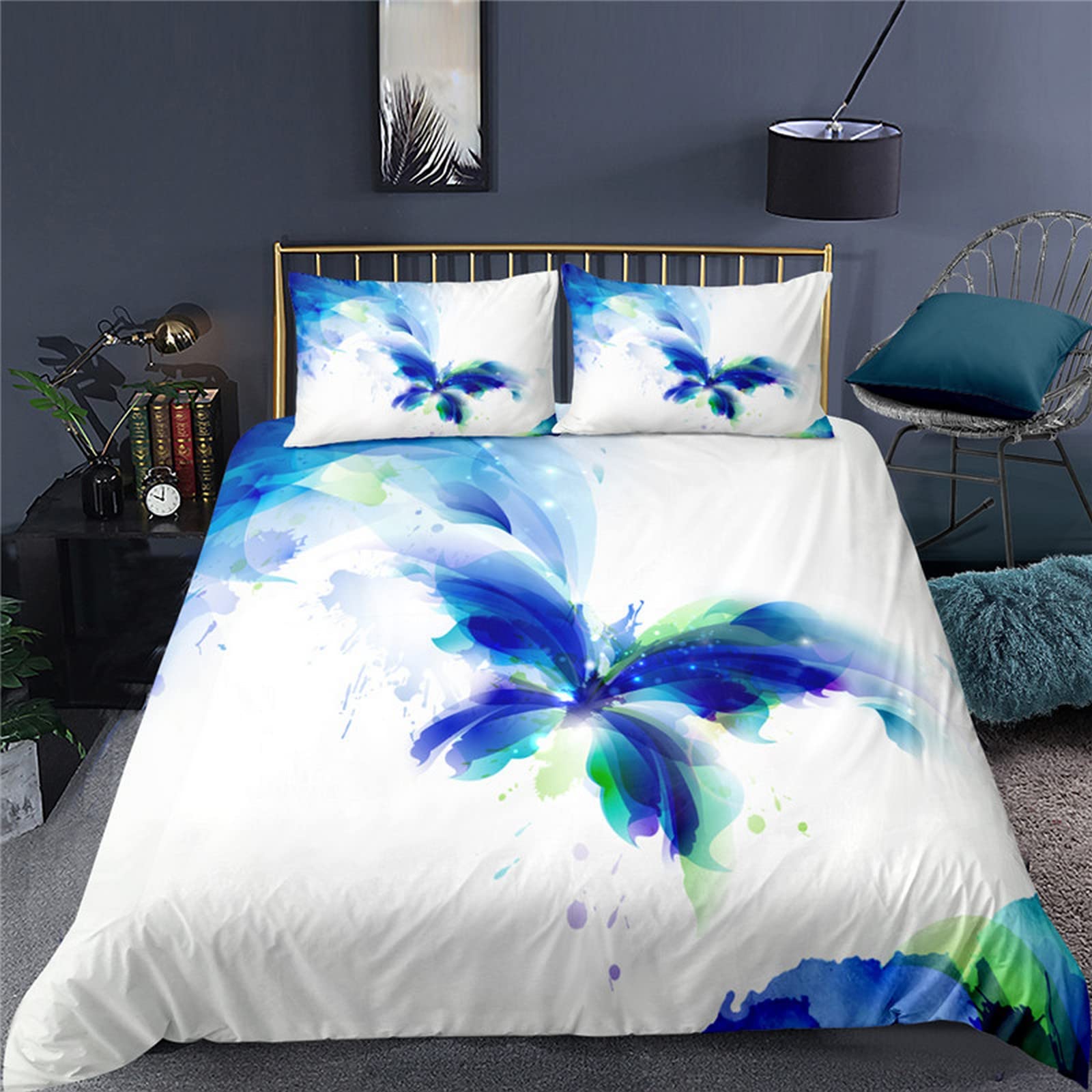 POYSPRINGCustom Made Duvet Cover Single 135X200 Cmdream Butterfly With 2 Pillowcases 3D Printed Bedding Set Quilt Case Children Teens Microfibre Zipper Closure Adults Kids - Do Not Fade - Easy Care
