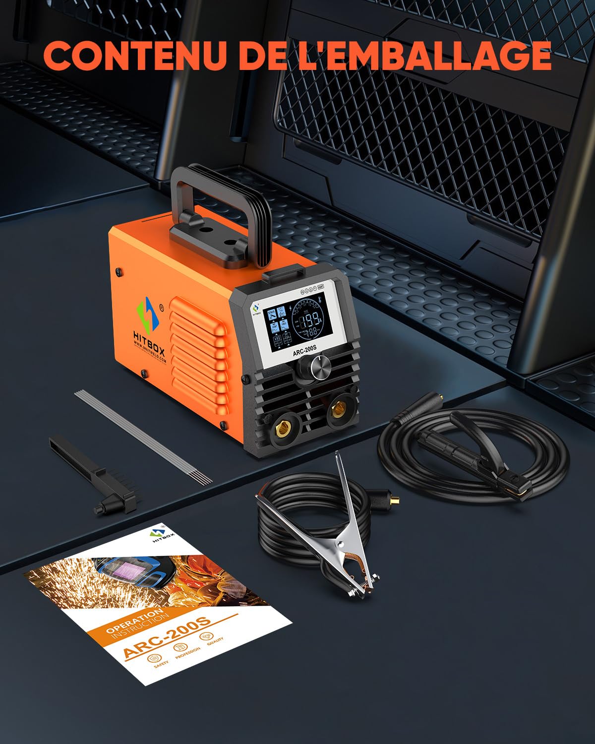 HITBOX Mini Poste à Souder Inverter 200A 2-en-1 MMA/Lift TIG - Compact avec Affichage LED - Hot Start, ARC Force - Pour Débutants et Travail à Domicile (ARC200S)