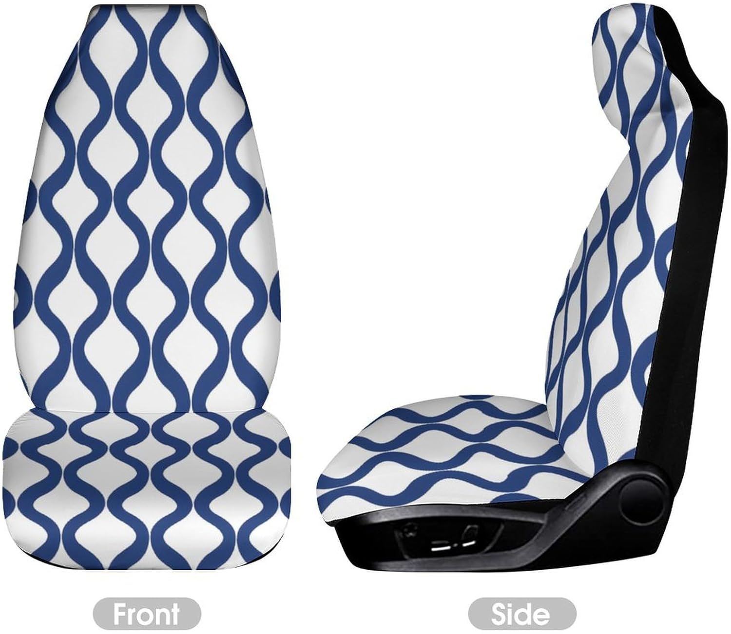 Blue Geometric Trellis Lantern Patterned Car Seat Covers Automotive Seat Covers Car Seat Protector Auto Front Seats Protector for Most Cars 2PCS