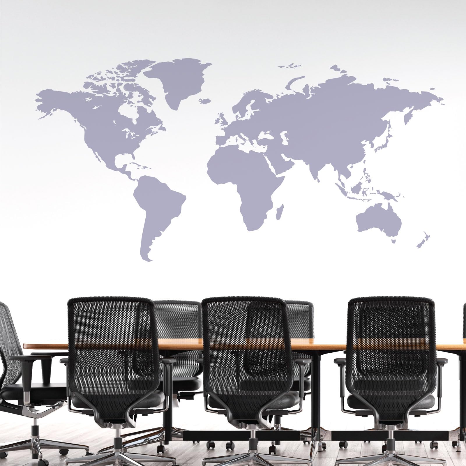 World Map - Wall Art Sticker [Large] [Light Grey]