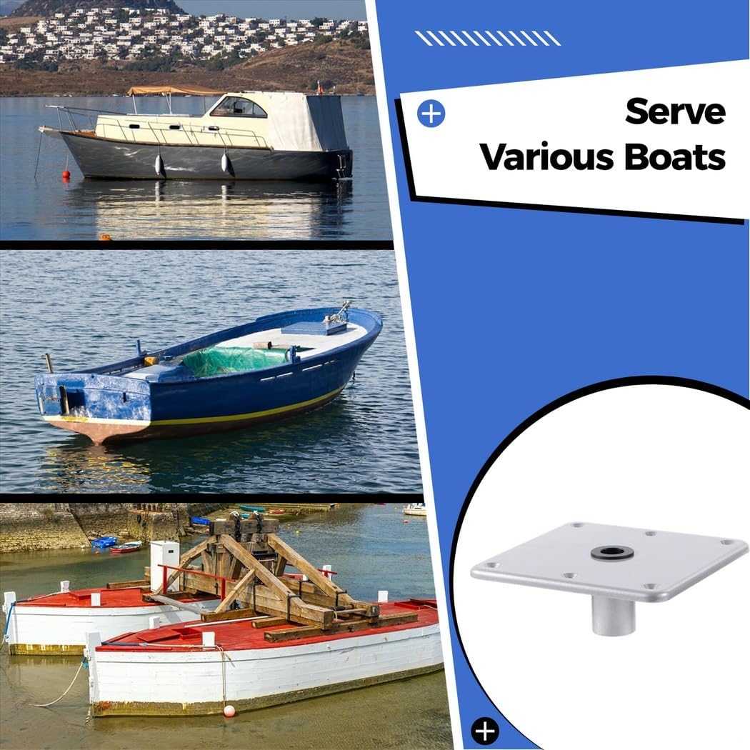 Base Of Boat Seat, 7 In By 7 In, Pedestal For Boat Seat Of Aluminum Alloy Marine Boast, Heavy-Duty Bracket For Seat, Accessories For Cabin Seating Of Resistant Corrosion, Fits Most Seats