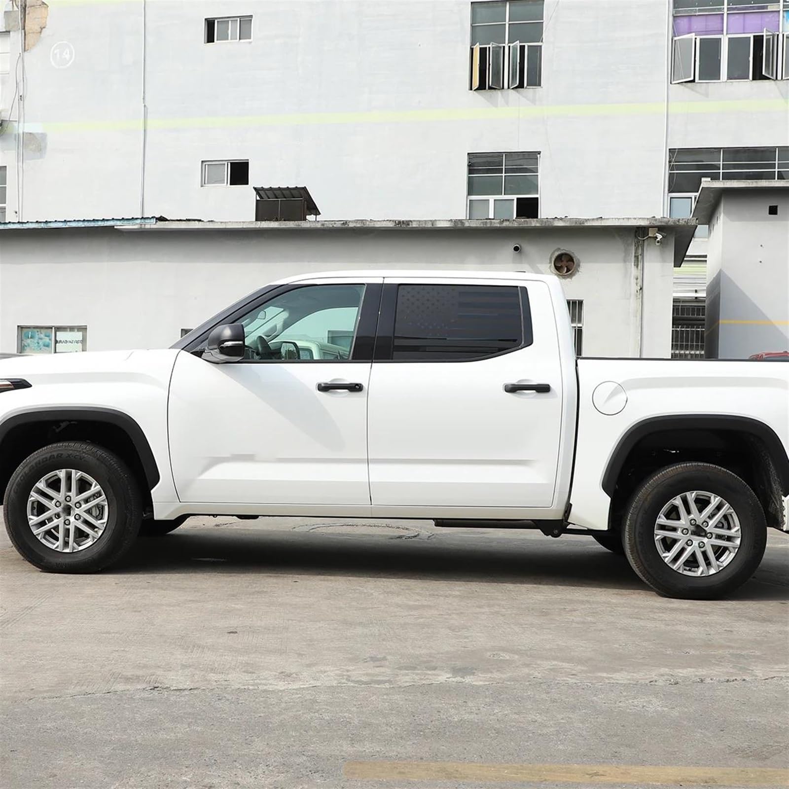 Für Toyota Tundra 2022–2023. Schwarzes | Auto-Heckfenster-Glas-Zug-Blumen-Fenster-Glas-Aufkleber-äußeres Auto-Zubehör Autozubehör