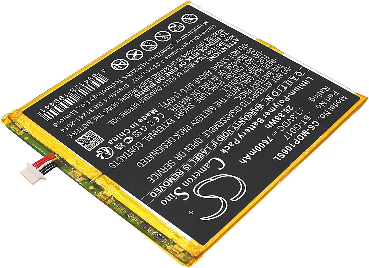 Cameron Sino CS 7600mAhReplacement New Battery for Medion Lifetab P10602