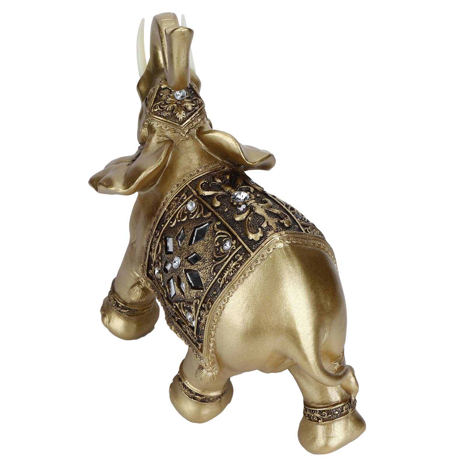 Figura de Elefante, Resina Dorada, Elegante Estatua de Elefante, estatuilla, Manualidades, Adornos de Feng Shui para Regalo para el hogar
