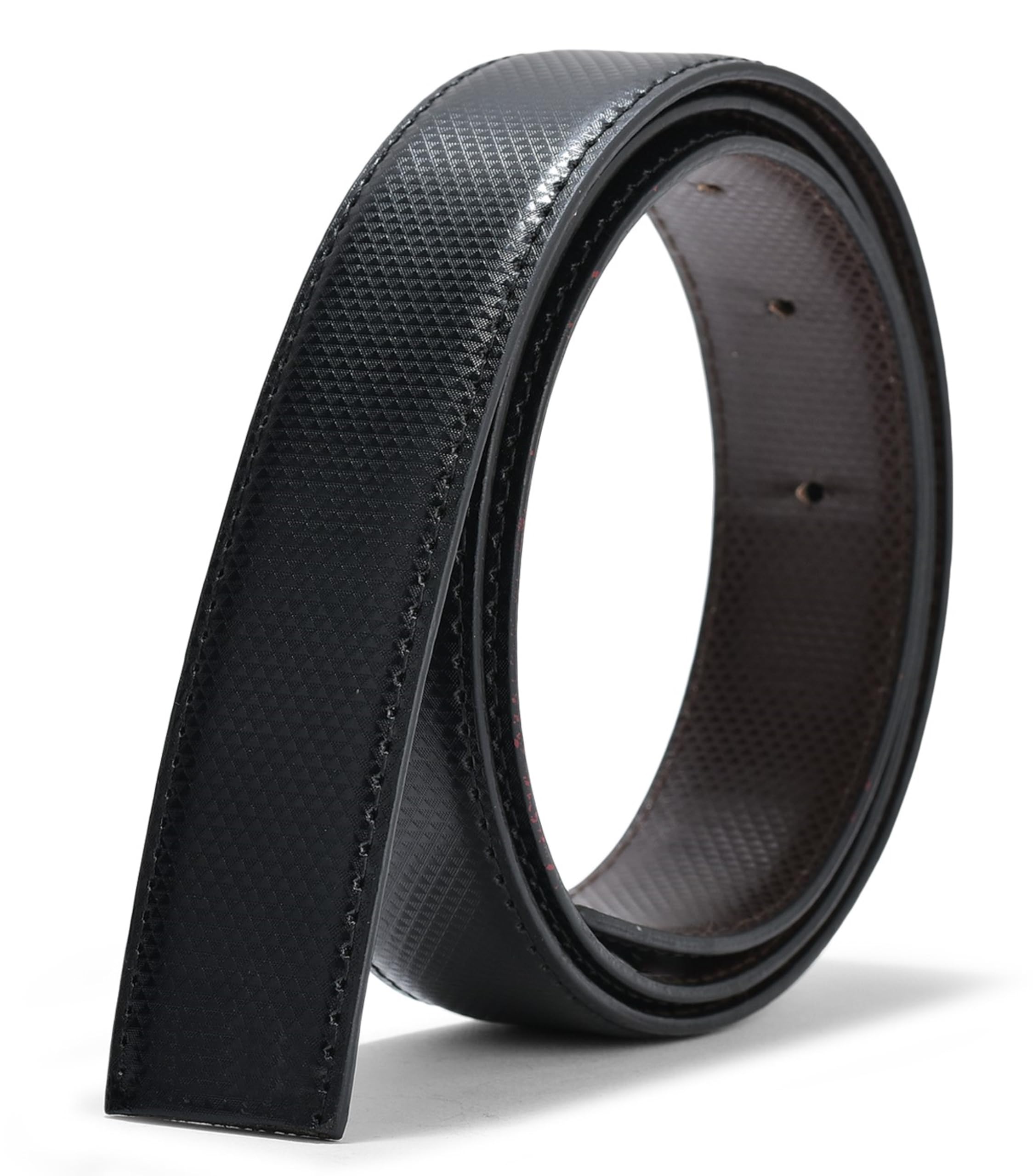 PU Leather Belt Strap For Men Adjustable Reversible Black & Brown Double Side Strich With Hole Strap (Only Strap)-image-23