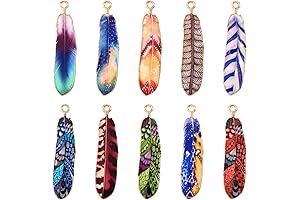 KISSITTY Colorful Feather Charm Assortment