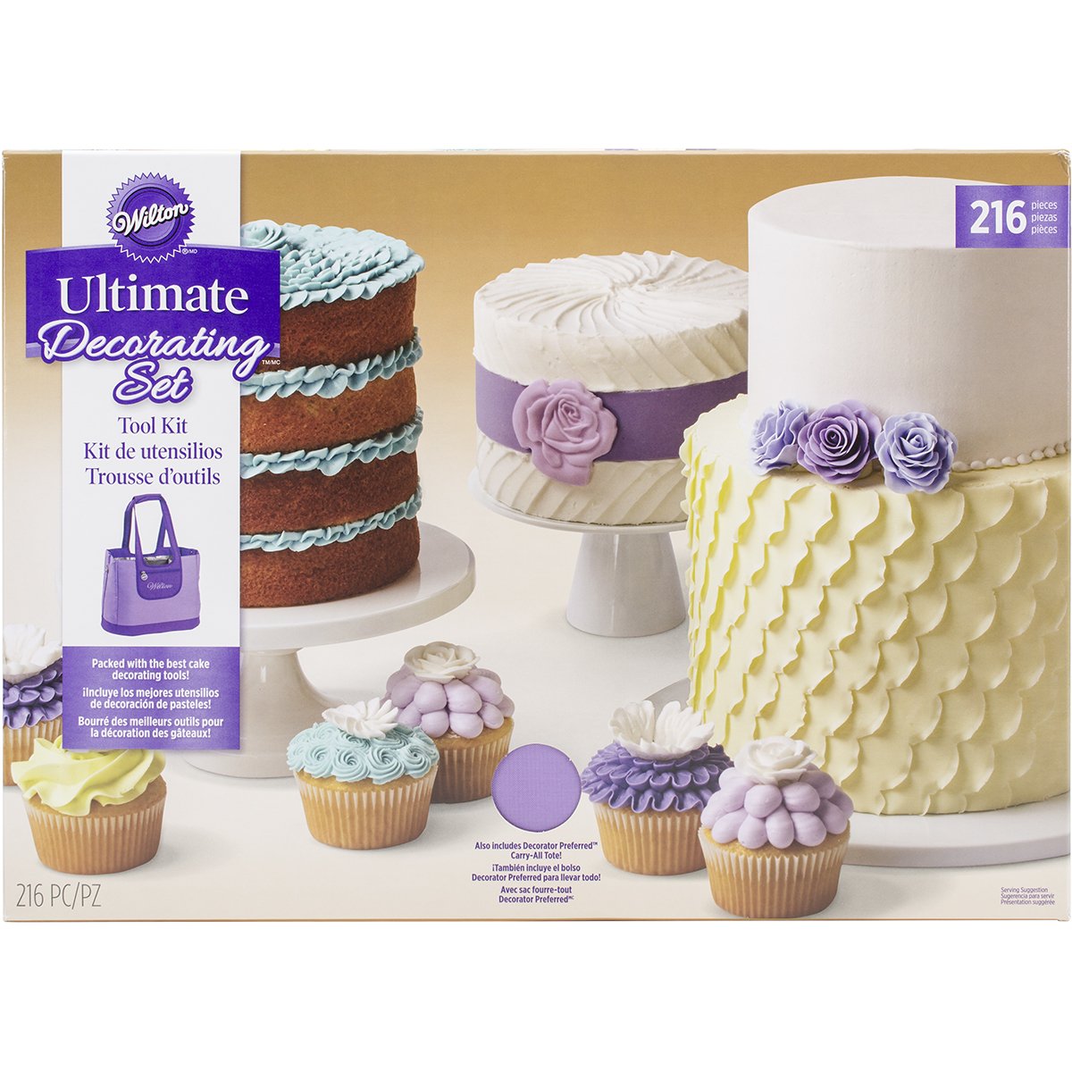 Wilton 0261886 216 Pieces Ultimate Cake Decorating Set with Tote, Paper, Multicolour