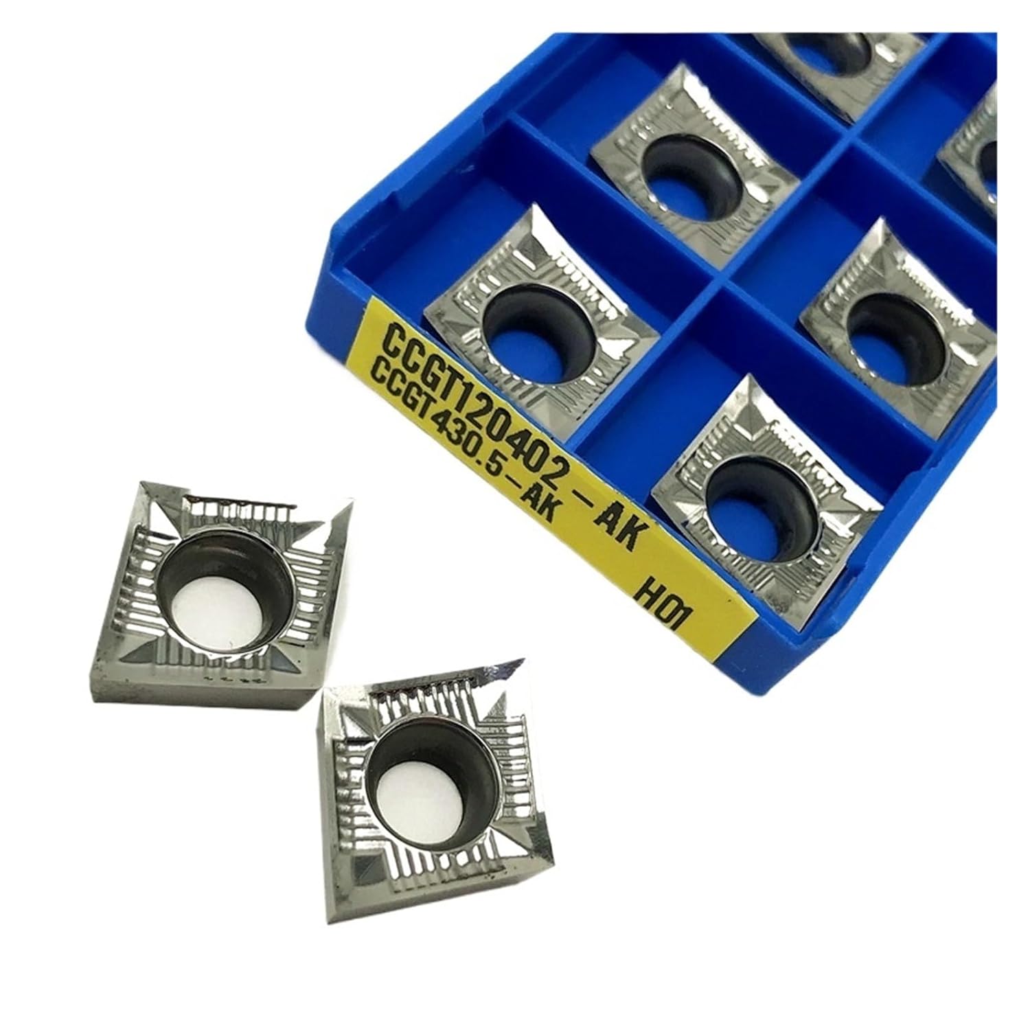 Carbide Turning Inserts 10PCS CCGT060202 AK H01 Hard Alloy Aluminum Internal Turning Tool(CCGT060202 AK H01)