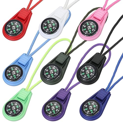 Multi-Color Mini Survival Compass Outdoor Camping Hiking Pocket Compass Liquid Filled Mini Compbum on Cord for Emergency Survival Kits Watchband Paracord Bracelet Necklace Key Chain - 54