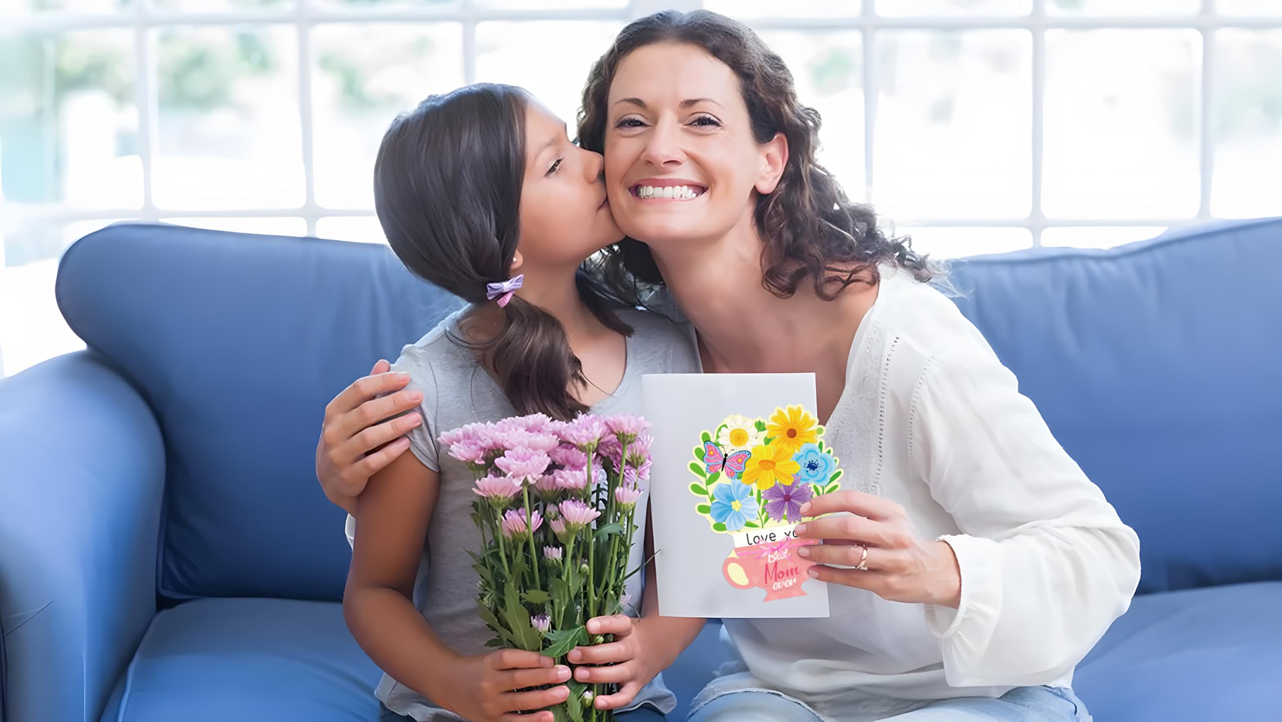 80UncleKimby 30 Set Mothers Day DIY Craft for Kids - Flower Card Making Kit with Greeting Cards Stickers Set Gifts for Classroom School Activities — view 2