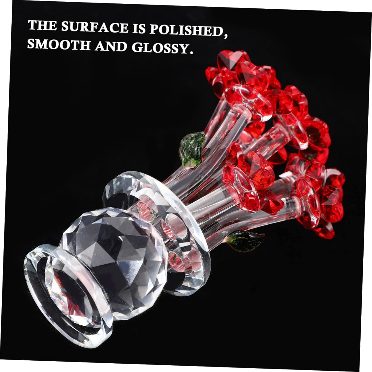 1pc Flower Decoration Elegant Crystal Ornament for Home Table Decor Stunning Watercolor Floral Figurine for Mother Day and Special Occasions
