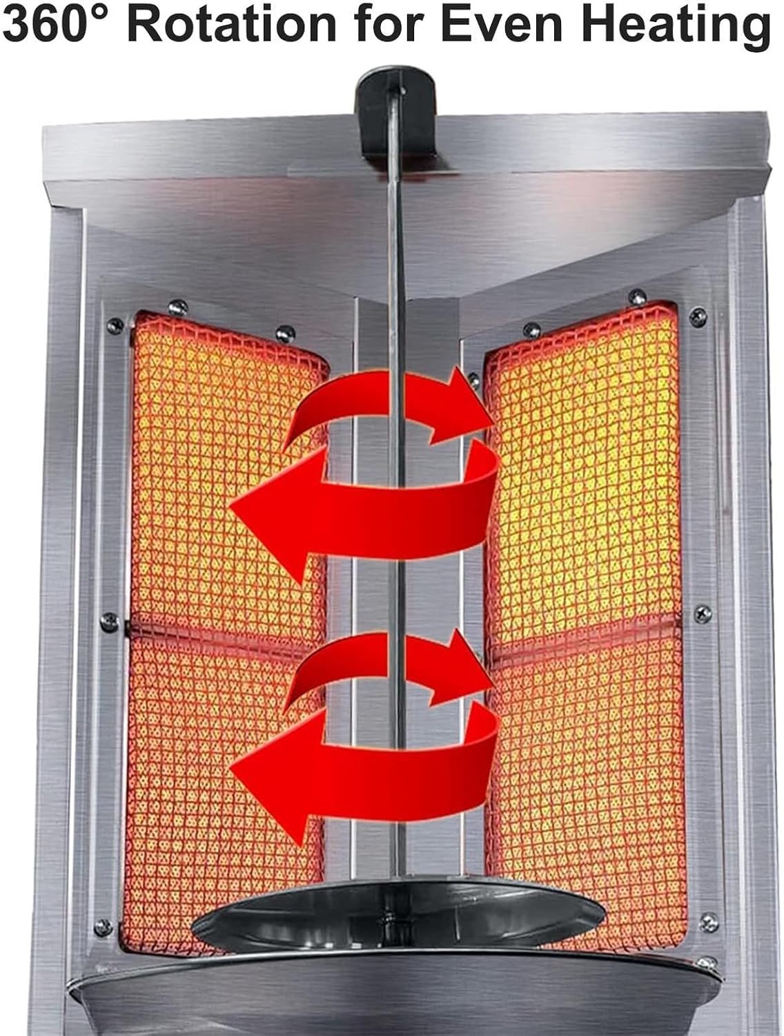 Shawarma Machine, Doner Kebab Grill 220v Gyro Rotisserie, Gas Vertical Broiler Shwarma With 2 Burners, For Restaurant Dinner Home Kitchen(Black)