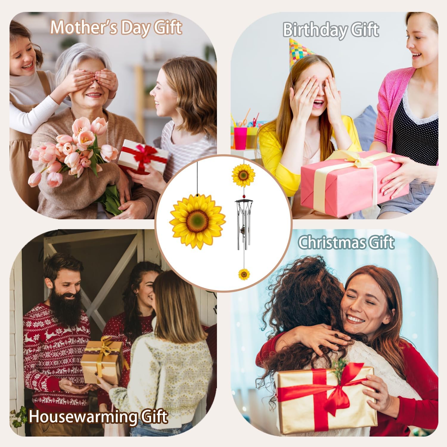 Wind Chimes for Outside Sunflower Wind Chimes Outdoor Home Patio Garden Decor Windchimes Outdoors Gift Ideas for Women Mom Grandma Sisters - Image 7