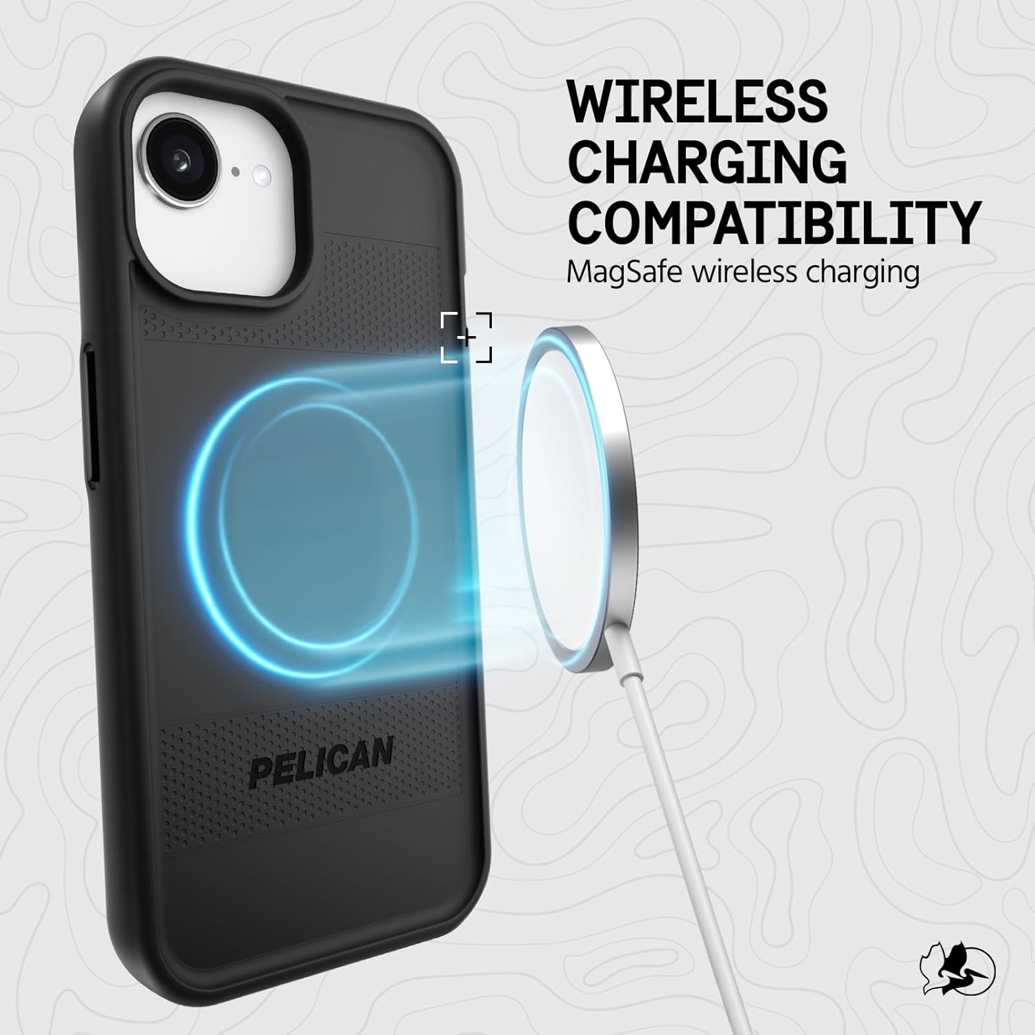 Pelican Protector iPhone 16e (2025) / 15/14 / 13 Case [Compatible with MagSafe] Magnetic Phone Case with 16ft Military-Grade Drop Protection - Heavy Duty Cover for iPhone 16e (2025) - Black