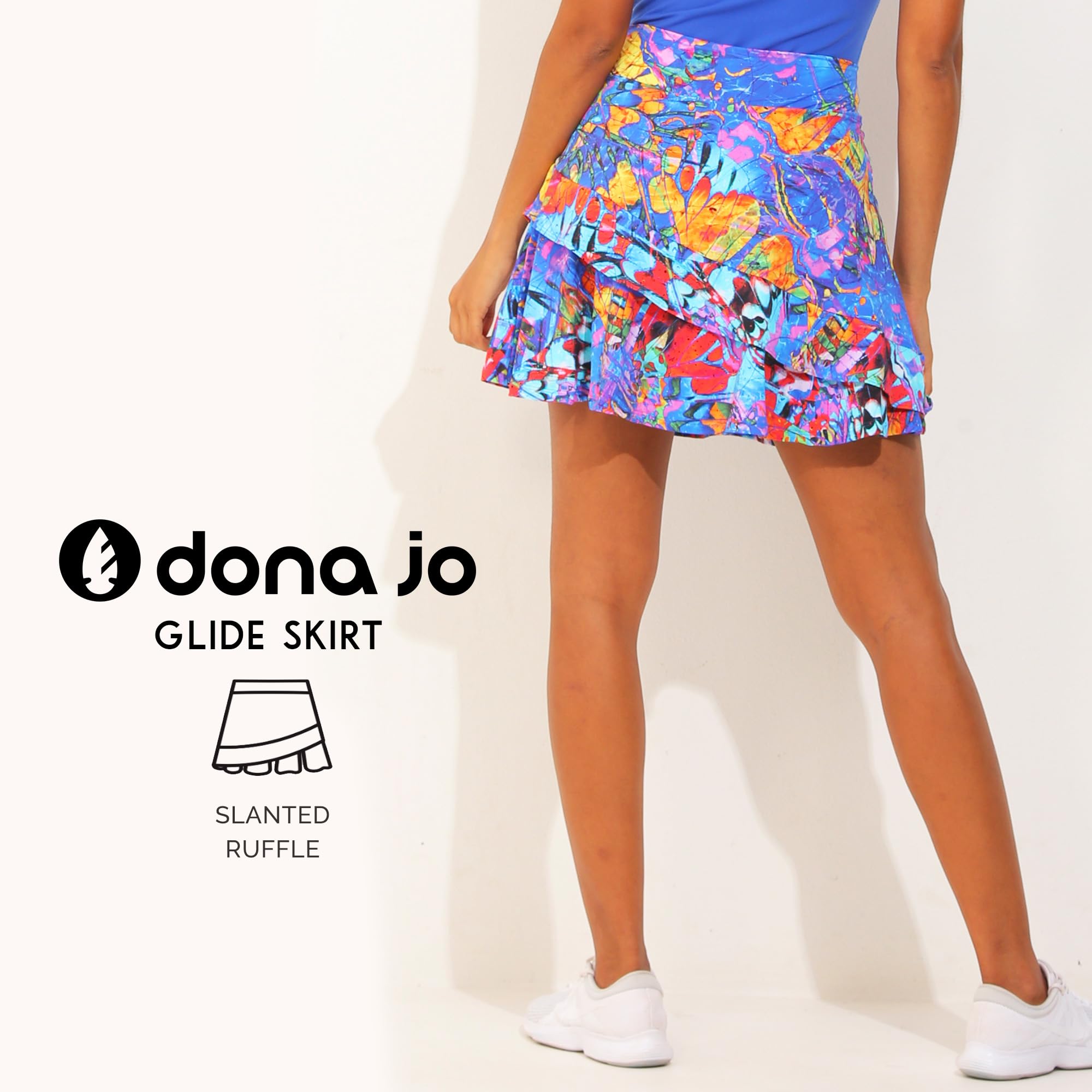 Dona Jo Glide - Falda para mujer, falda atlética de golf, pantalones cortos y bolsillos, falda de tenis, falda de uso activo