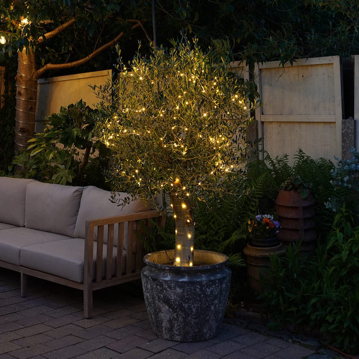 Genérico Światła LED ConnectGo? Firefly Wire Lights - Srebrny kabel - Wtyczka LED o ciepłej bieli (5 m, bez wtyczki) (z wtyczką: 30 m)