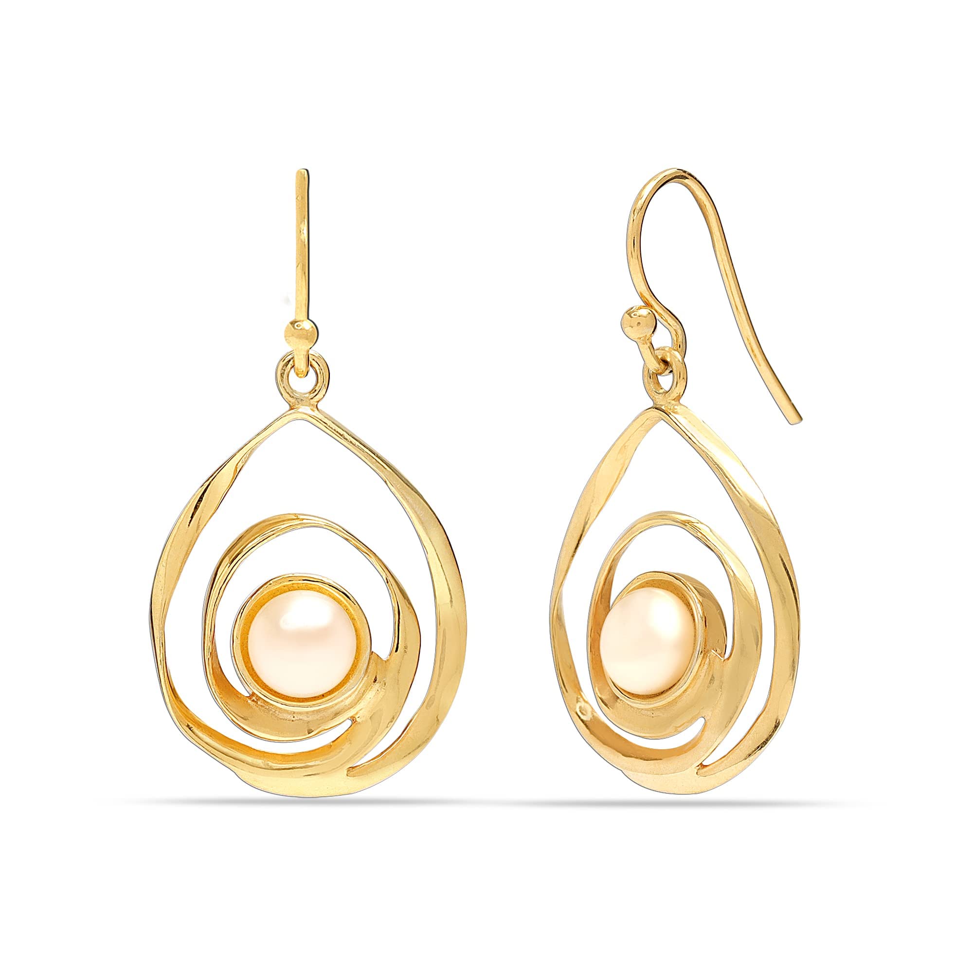 Amazon Brand - Nora Nico 925 Sterling Silver Jewelry Gold-Plated Freshwater Pearl Dangler Earrings for Women and Girls -BIS Hallmarked (B09KG3MB8J) Amazon Price History, Amazon Price Tracker