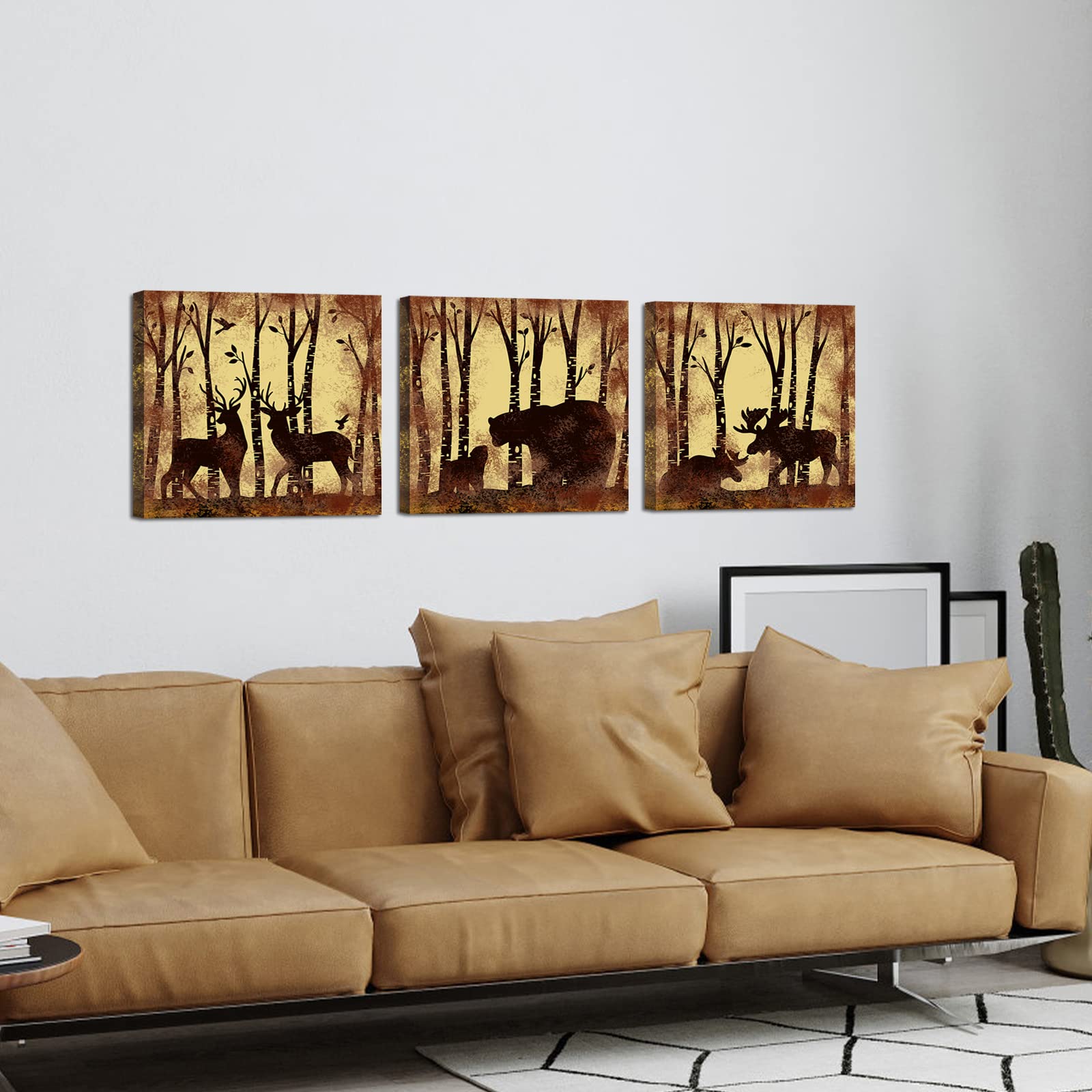 Tapisserie Murale Vintage Forêt Hiver élan Cerf - 38,75x19,5 Pouces - Occasion