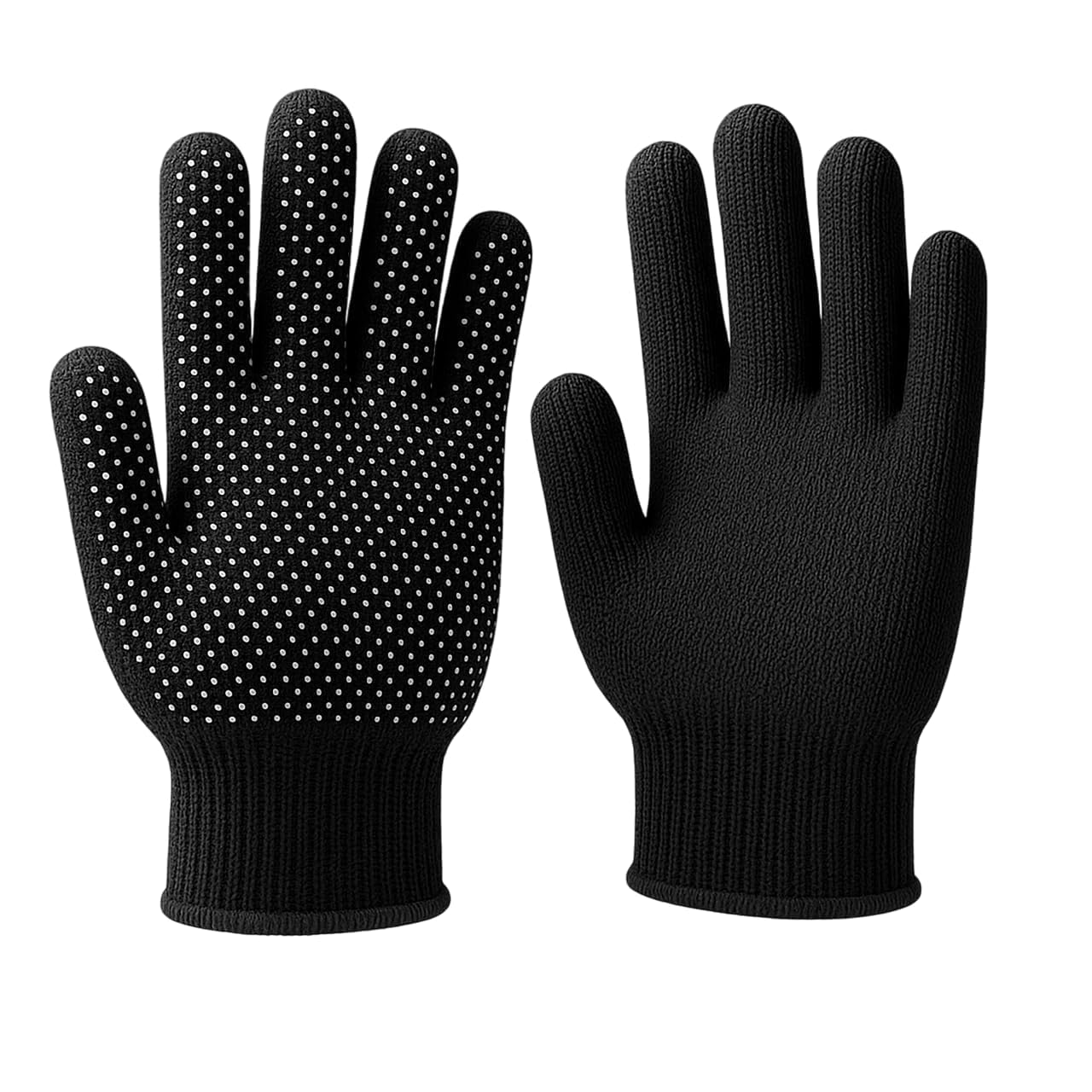 Cricket Batting Gloves Dotted | Cotton Grip Gloves for Cricket Practice & Matches | Anti-Slip Full Hand Gloves for Men & Boys (Black - 1 Pair)-image-23