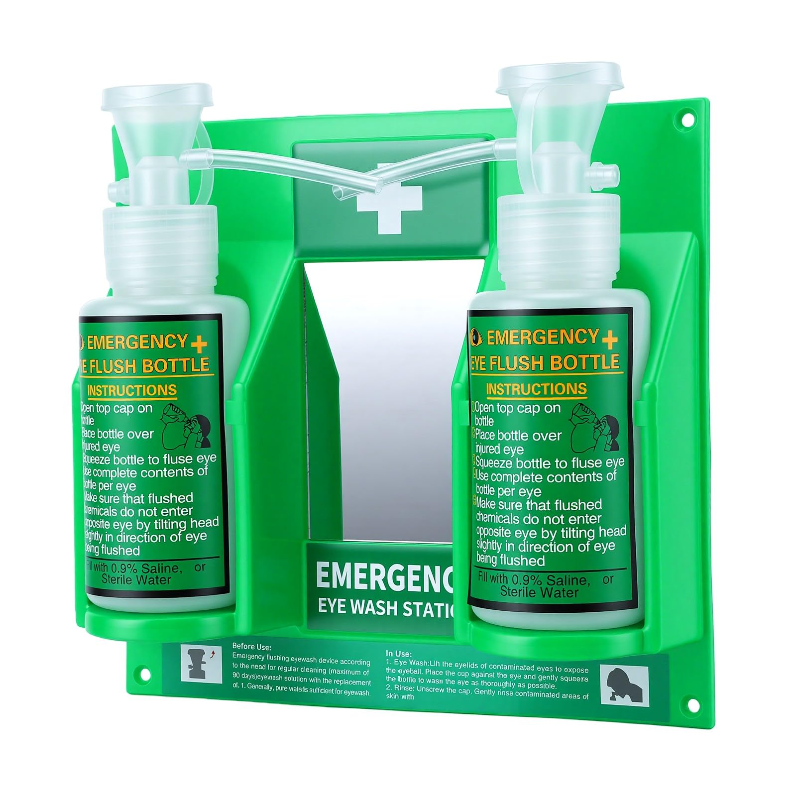 Naroote Station de Lavage Oculaire Portable, Support Mural avec 2 X 500 ML