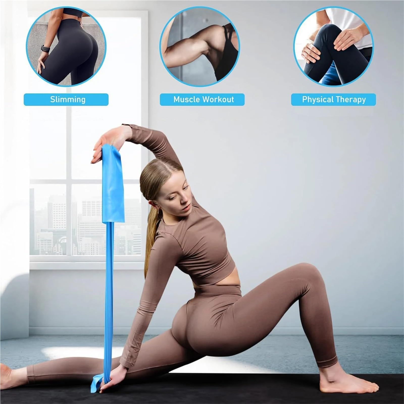 Fasce elastiche for esercizi di resistenza, yoga e pilates, for forza a casa per Allenamento
