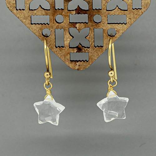 Miniatura 3 de Gempires - Aretes de gancho de estrella natural, cristales curativos, joyería hecha a mano, regalo para ella