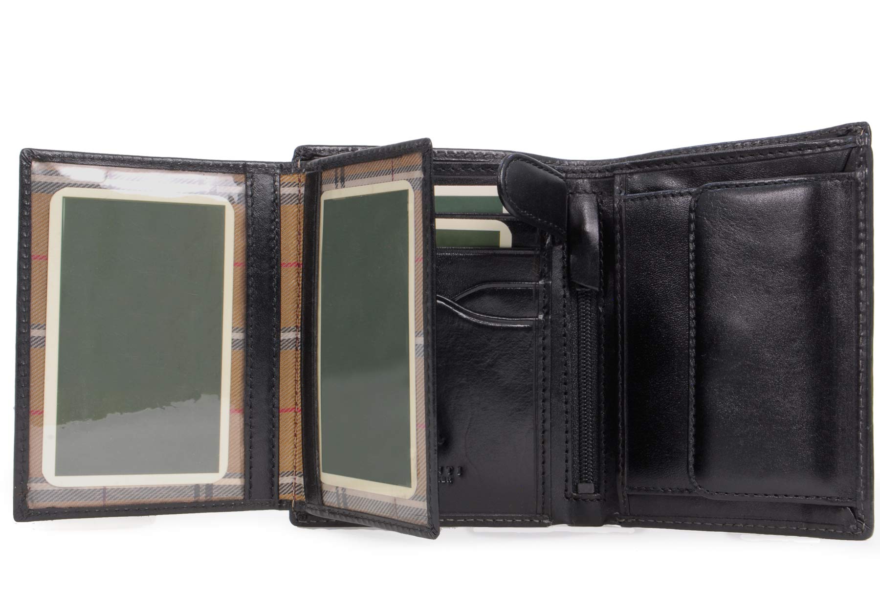 Sponsored Ad – Men's Large Trifold Leather Wallet - RFID Protected - 11 Credit Card Slots, Note Section & Coin Pocket - Gift Boxed - MZ3 Milan - Black